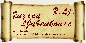 Ružica LJubenković vizit kartica